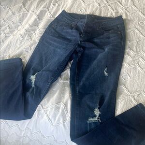 Women's Blue Distressed Jeans
